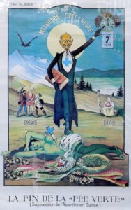 Poster critical of the ban on absinthe by Albert Gantner, 1910