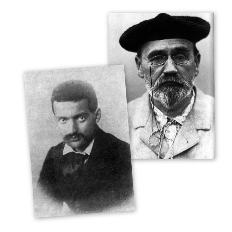 Paul Cézanne (left) and Émile Zola
