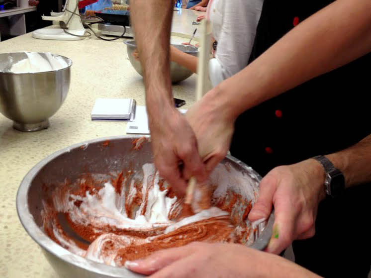 Susan learns the proper technique to "fold" in the egg whites