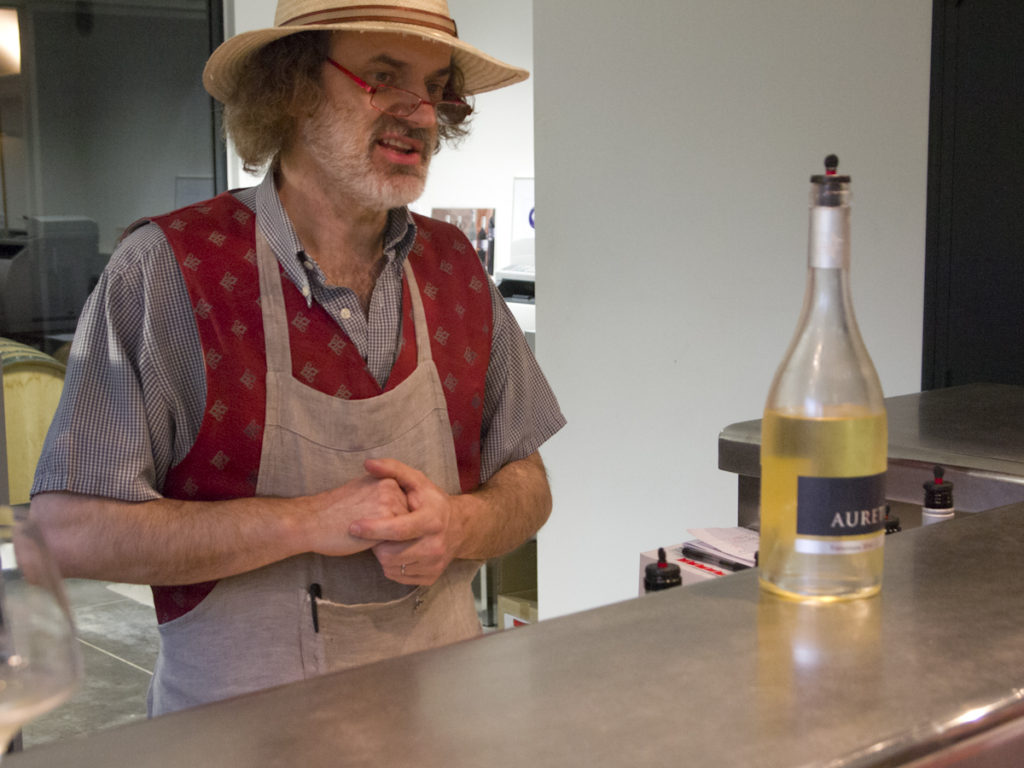 Pierre Schott in the tasting room at Aureto