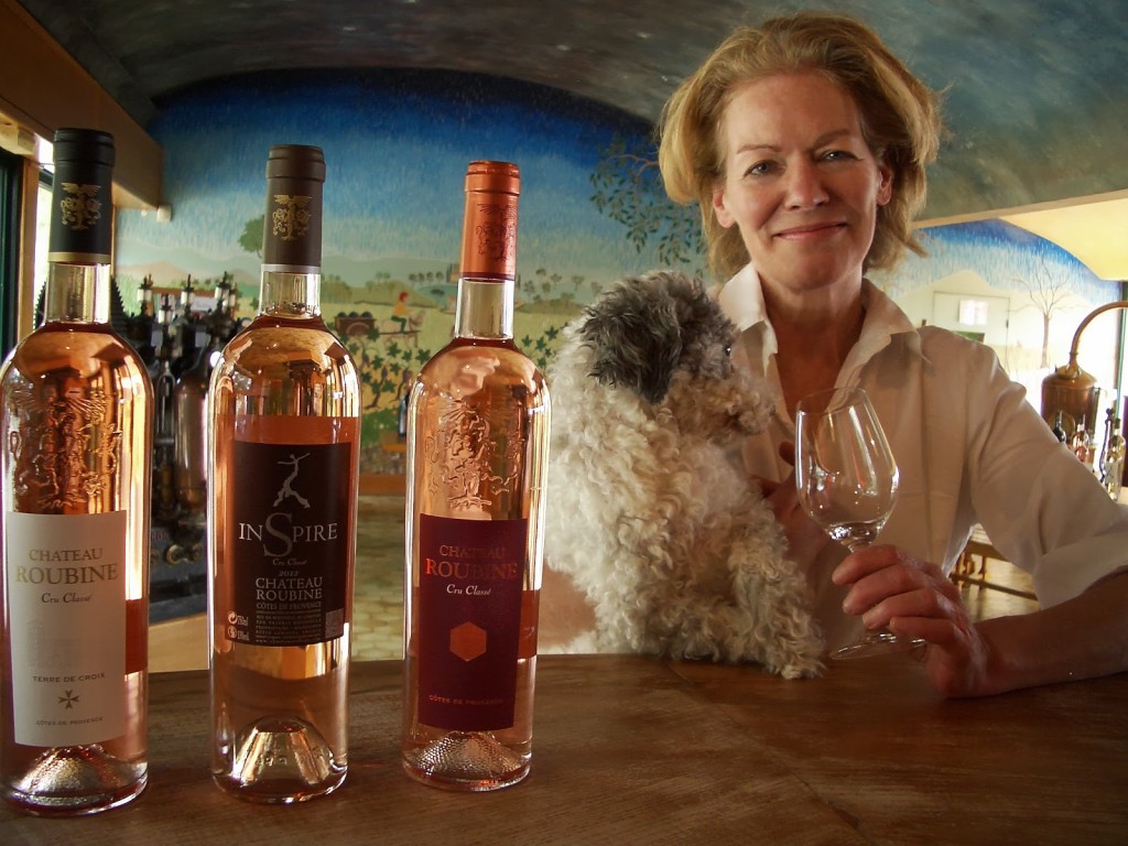 Pamela O'Neill and d'Agneau taste wine at Château Roubine