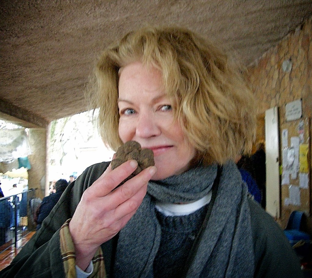 Pamela O'Neill at the Aups Truffle Market.